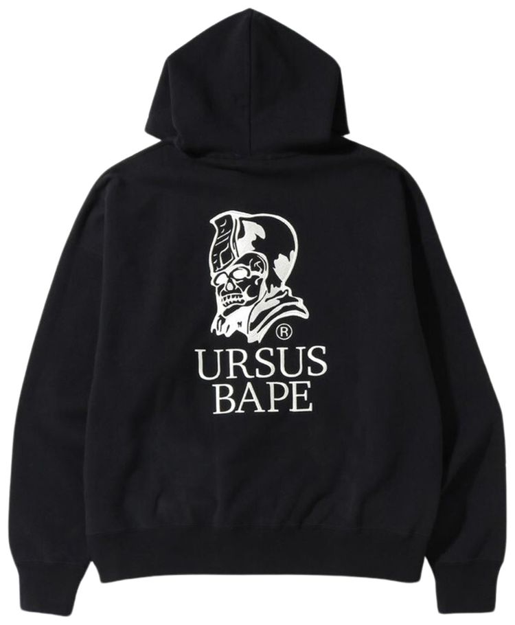 BAPE Ursus Loose Fit Zip Up Hoodie Black