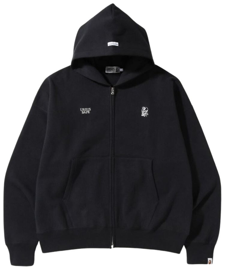 BAPE Ursus Loose Fit Zip Up Hoodie Black