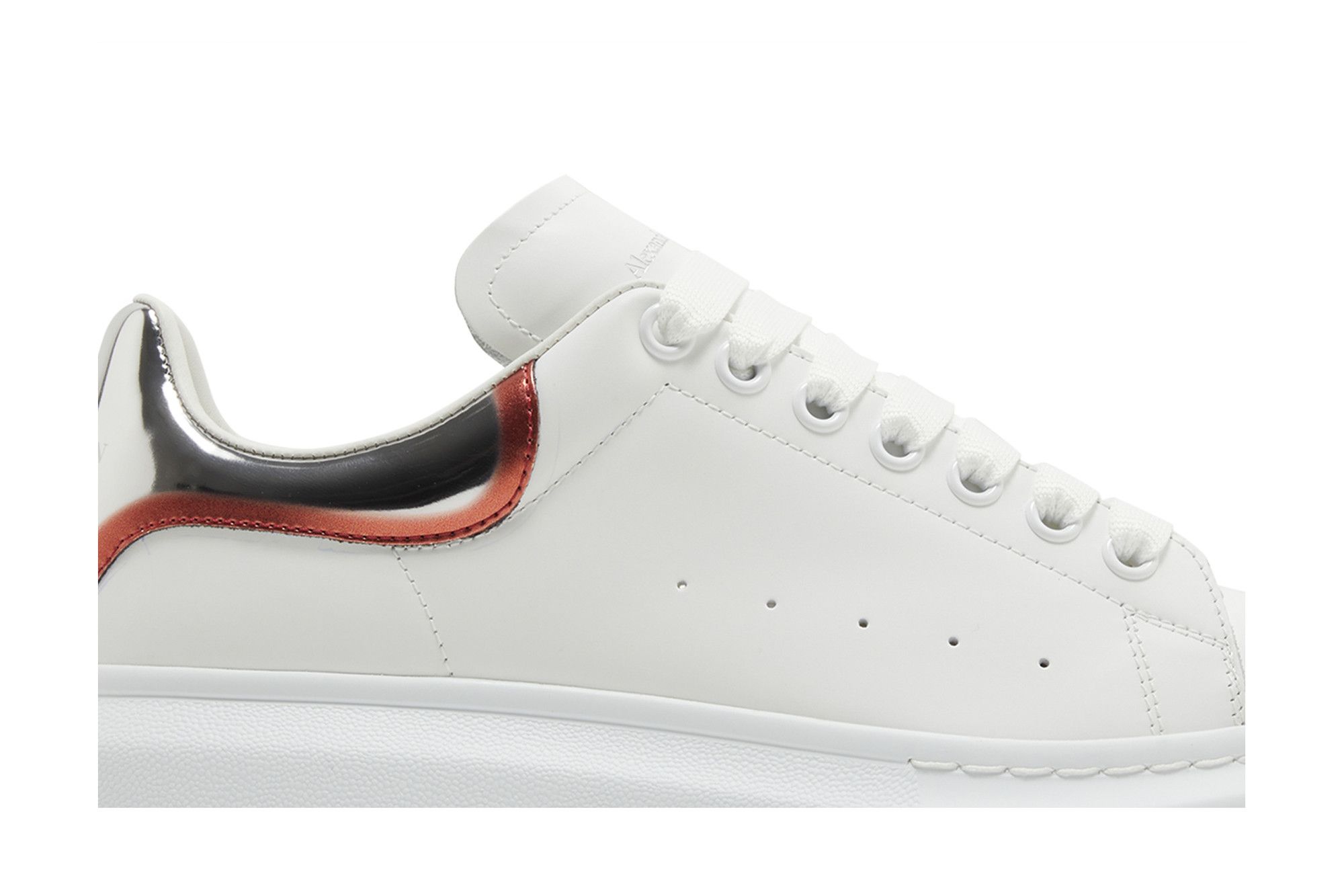 Size 10.0 Alexander McQueen Oversized Sneaker 'White Silver Lust Red'