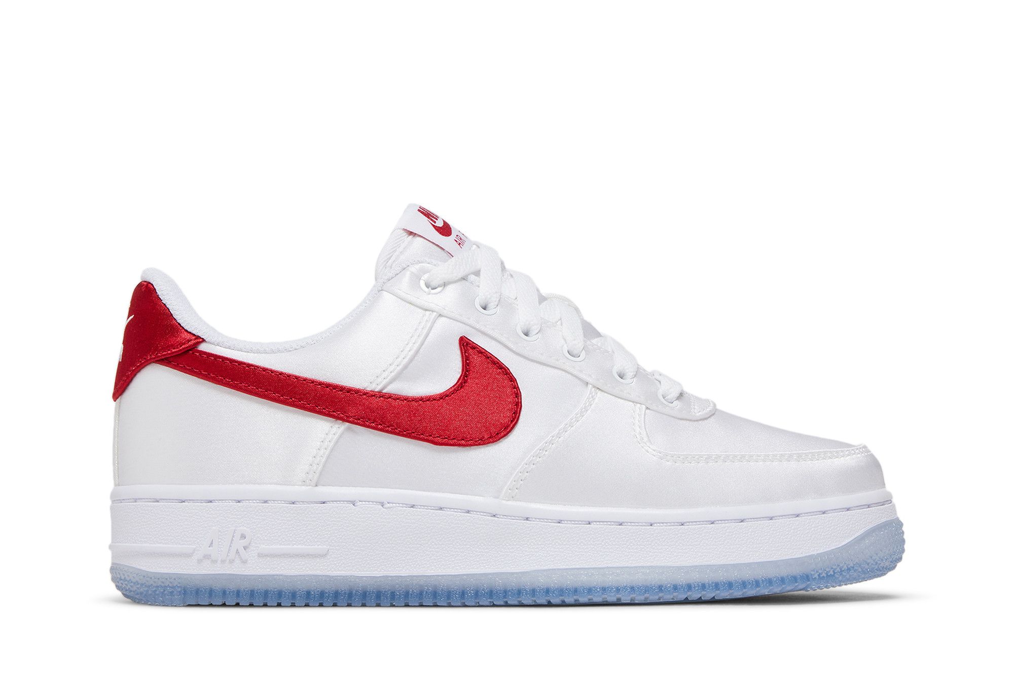 Buy Wmns Air Force 1 Low Satin White Gym Red DX6541 100 GOAT CA