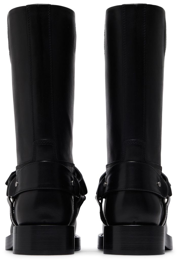 Burberry Wmns Leather Saddle Low Boot Black