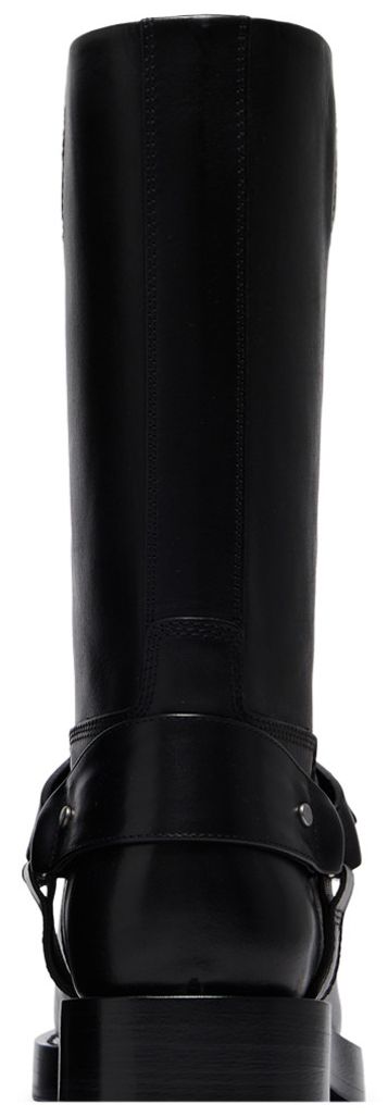 Burberry Wmns Leather Saddle Low Boot Black
