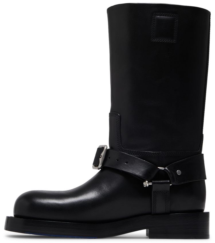 Burberry Wmns Leather Saddle Low Boot Black