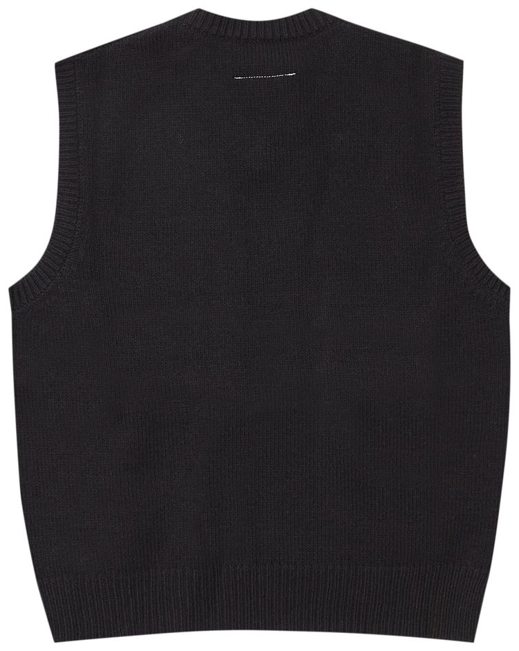 MM6 Maison Margiela Logo Sleeveless Sweater Vest Black