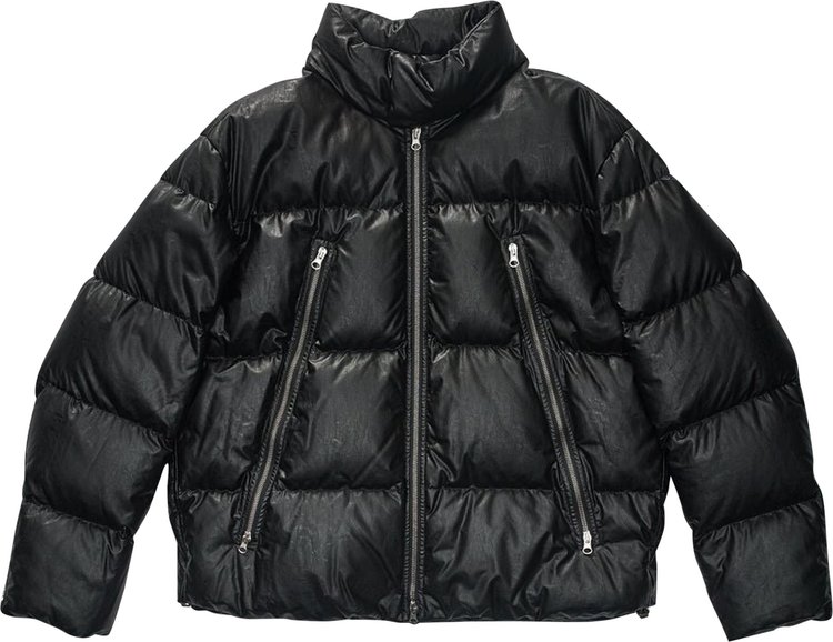 MM6 Maison Margiela Faux Leather Puffer Jacket 'Black'