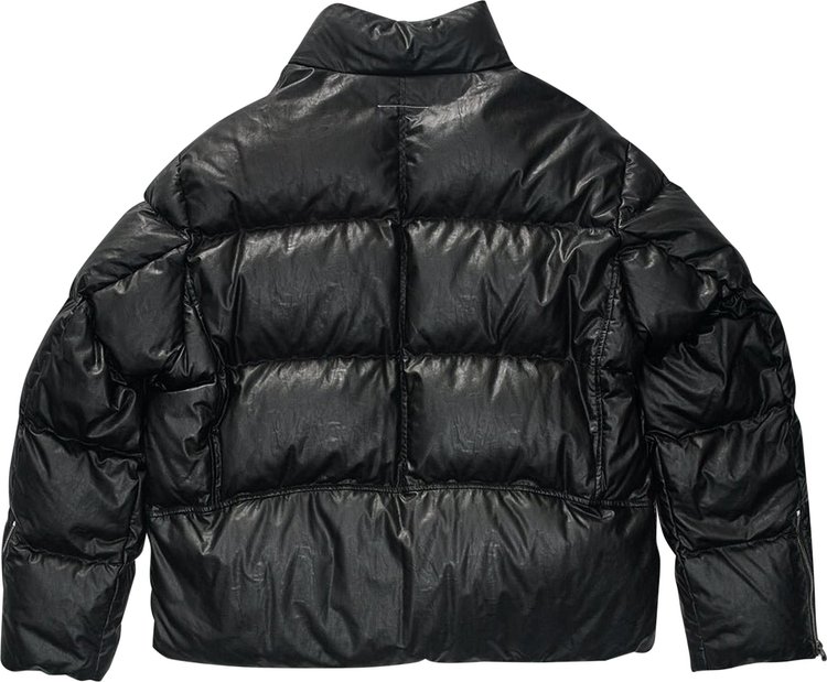 MM6 Maison Margiela Faux Leather Puffer Jacket Black