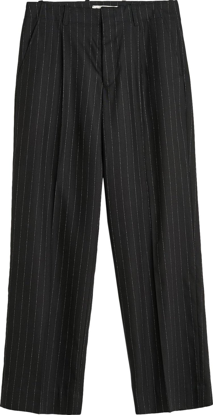 Our Legacy Chalk Stripe Wide Leg Borrowed Chino 'Black'