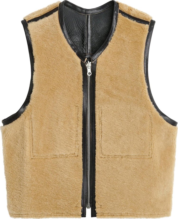 Our Legacy Reversible Shearling Vest Black