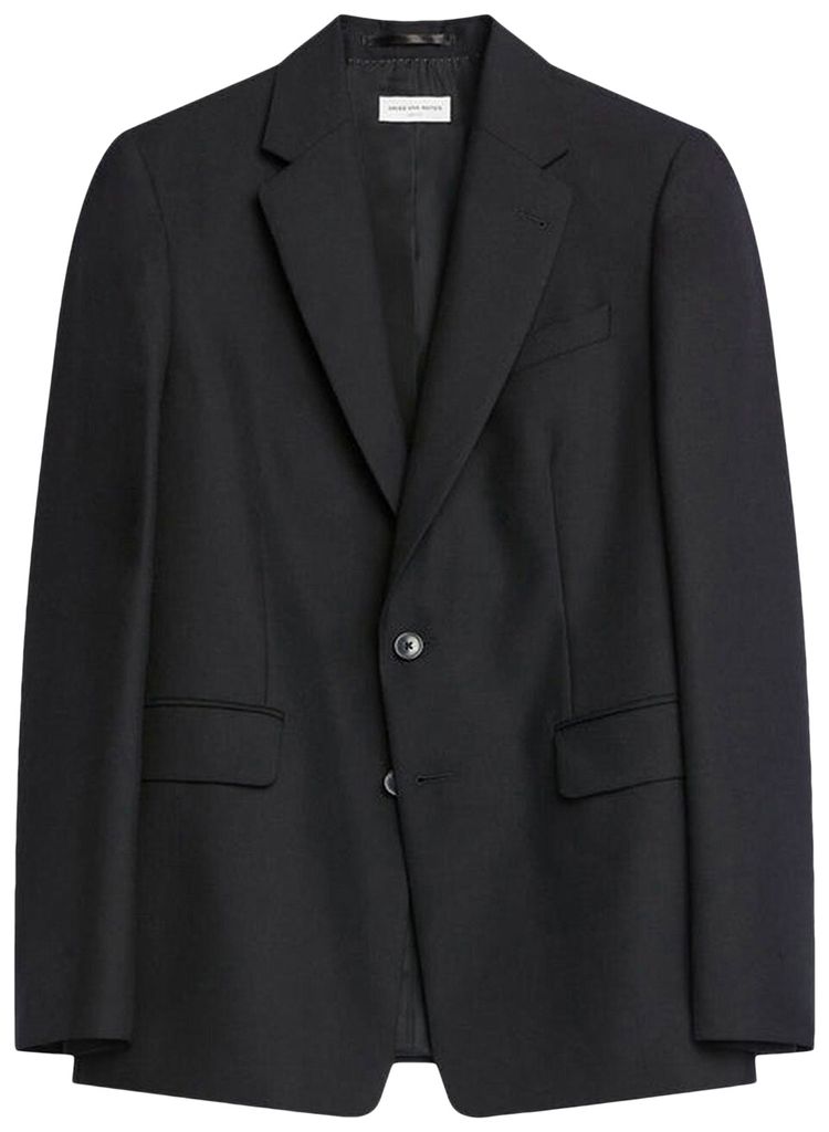 Dries Van Noten Linen Blend Blazer Black