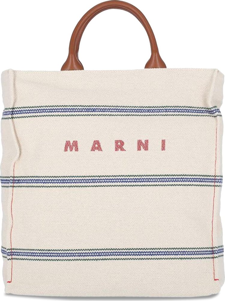 Marni Small Basket Tote Bag 'Natural/Mocha'