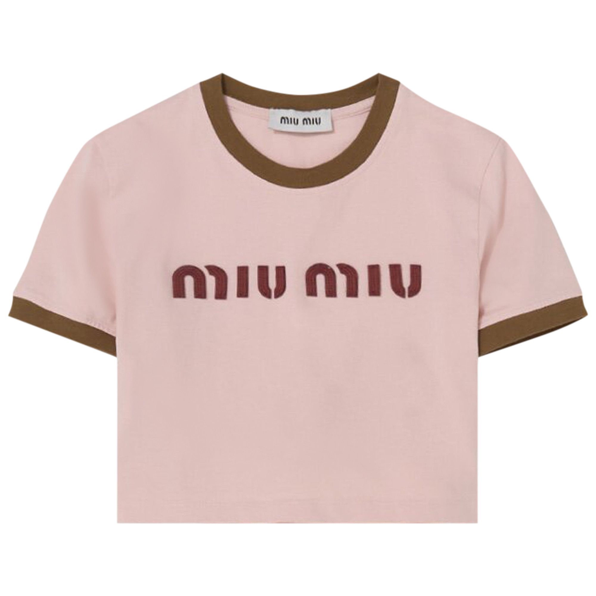 Buy Miu Miu Girocollo Ricamo Jersey 'Alabastro/Military' - MJN519