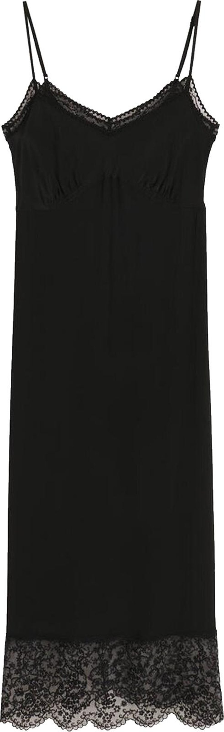Simone Rocha Deep Lace Trim Slip Dress 'Black'