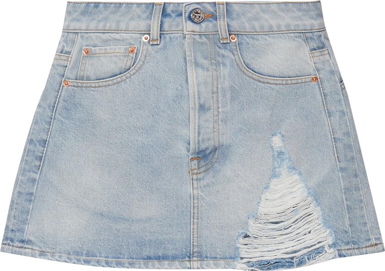 Vetements Destroyed Denim Mini Skirt 'Blue'