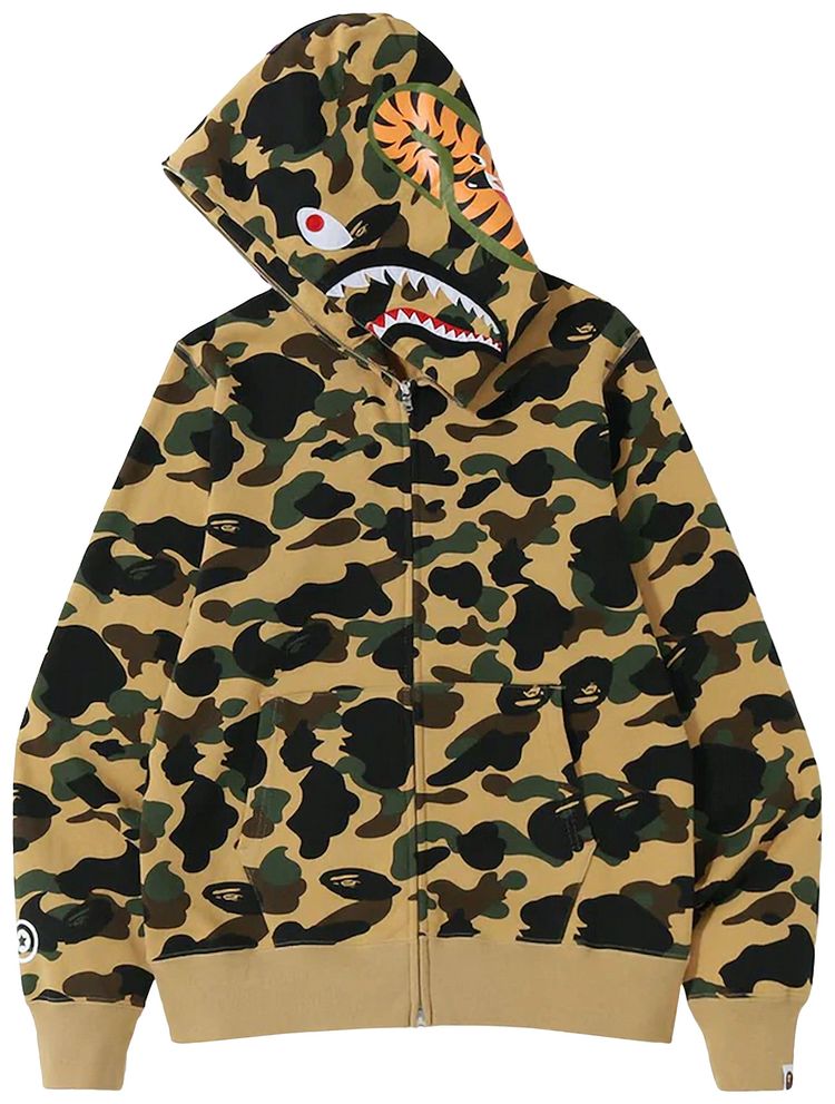 BAPE 1st Camo Shark Full Zip Hoodie Yellow