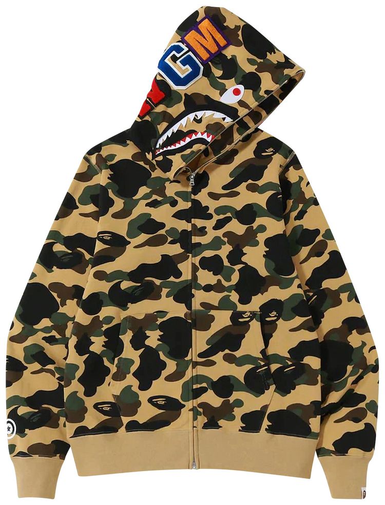 BAPE 1st Camo Shark Full Zip Hoodie Yellow
