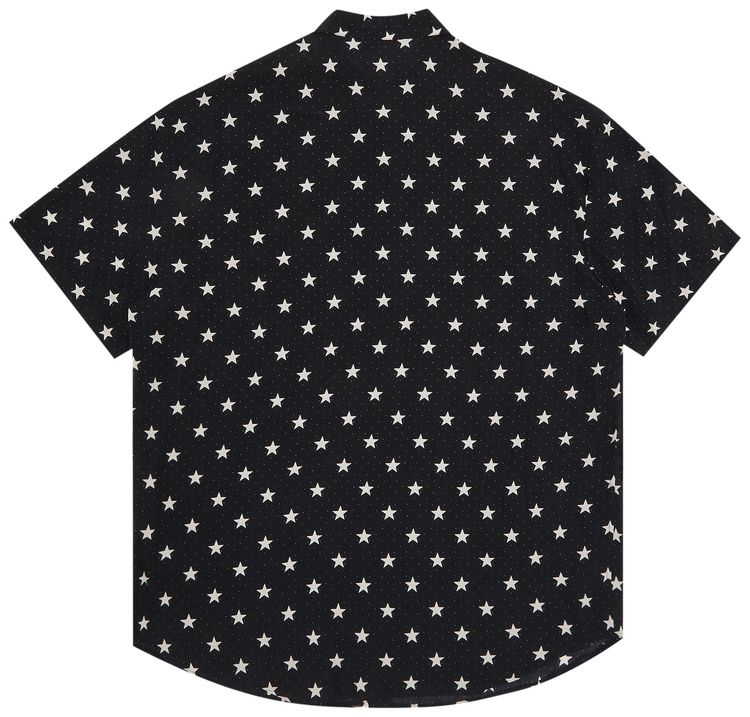 Balmain Short Sleeve Stars Print Shirt BlackIvory