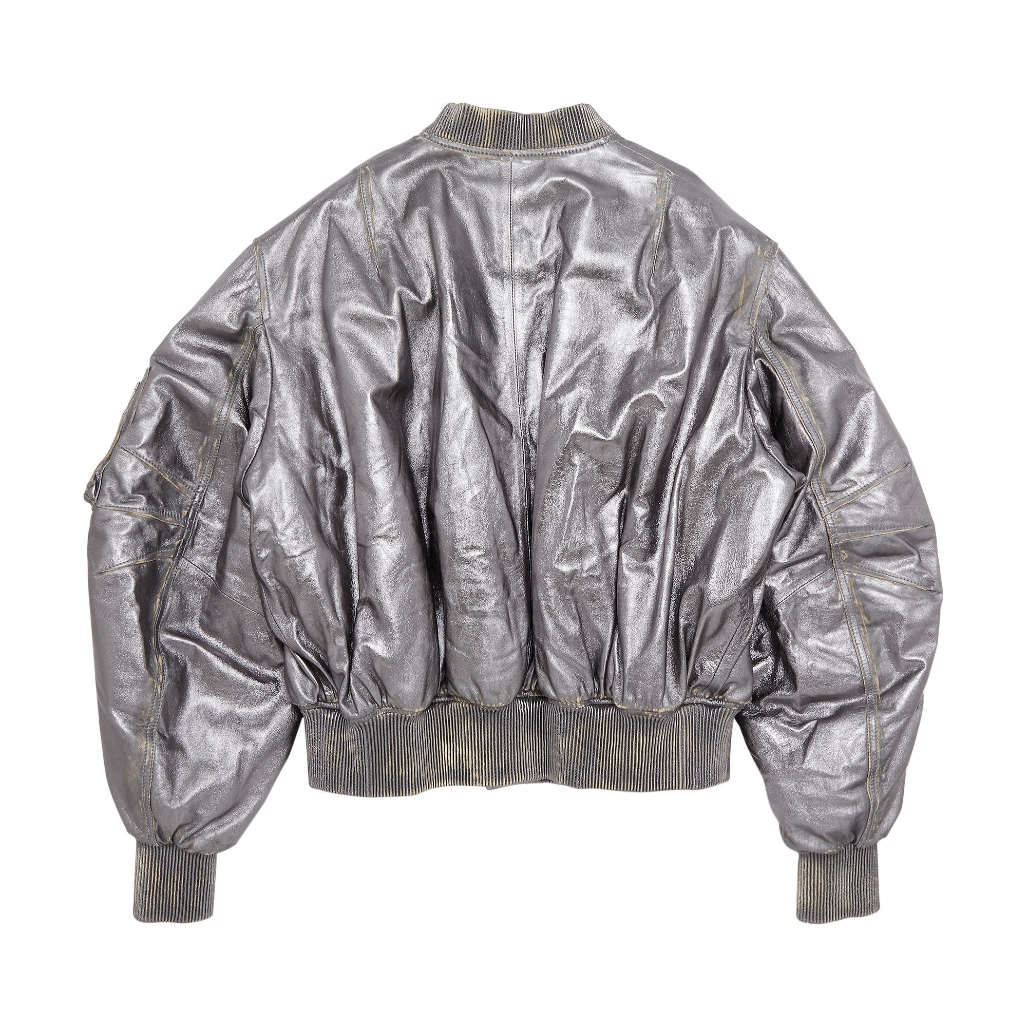 ブルゾン THE ATTICO Women Bomber Jackets 246WCB56L094D002 Silver Buy The Attico Metallic Bomber Jacket 'Silver' - 246WCB56