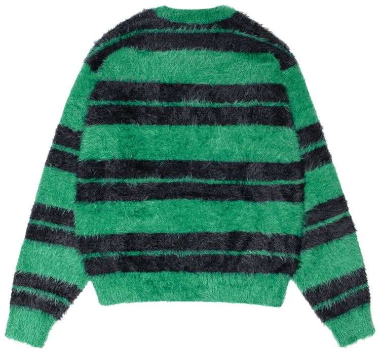 Stussy Hairy Stripe Crew Sweater BlackGreen