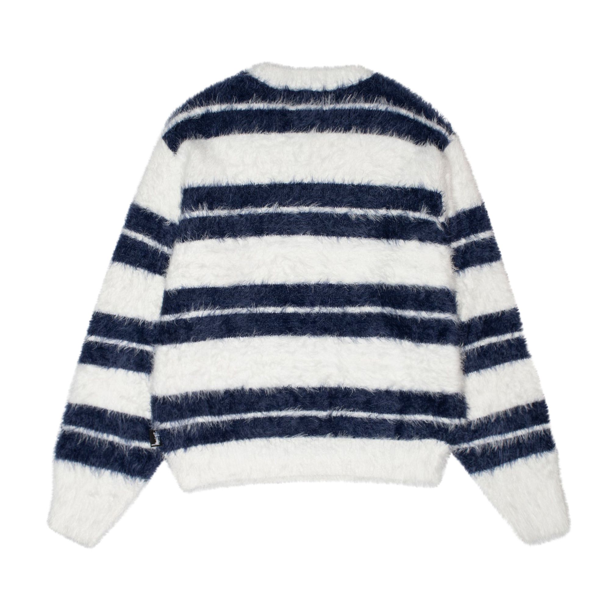 STUSSY / Hairy Stripe Crew Sweater/ニット・セーター(厚手)/M/ナイロン/GRN/117229 Buy Stussy Hairy Stripe Crew Sweater 'Ivory/Navy' - 117229 IVOR | GOAT