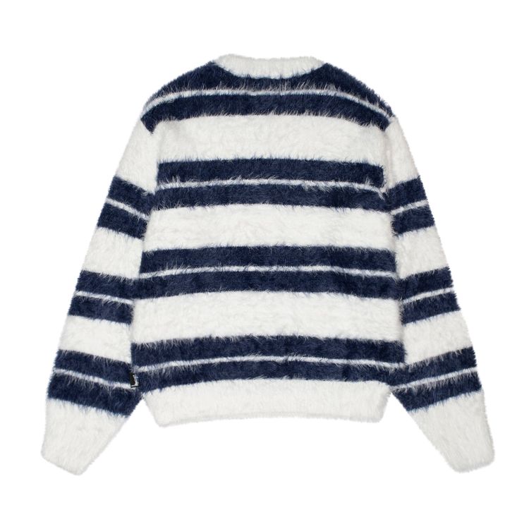Stussy Hairy Stripe Crew Sweater IvoryNavy