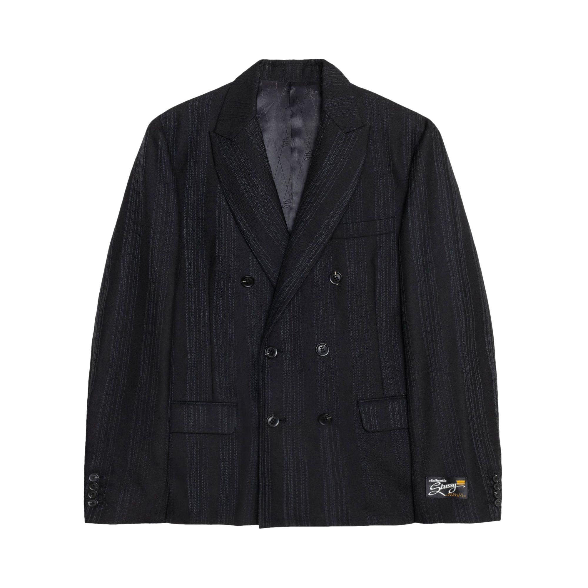 可愛いクリスマスツリーやギフトが！ Buy 'Black Blazer Breasted Double Stripe Stitch Stussy ジャケット・アウター