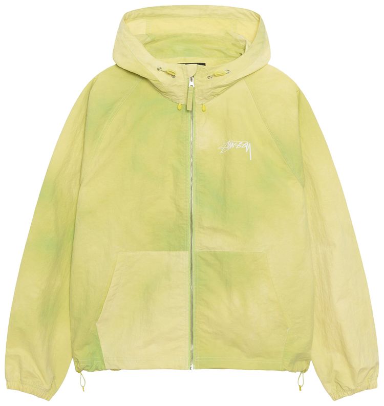 Stussy Beach Shell Wave Dye Zip Hoodie Lime
