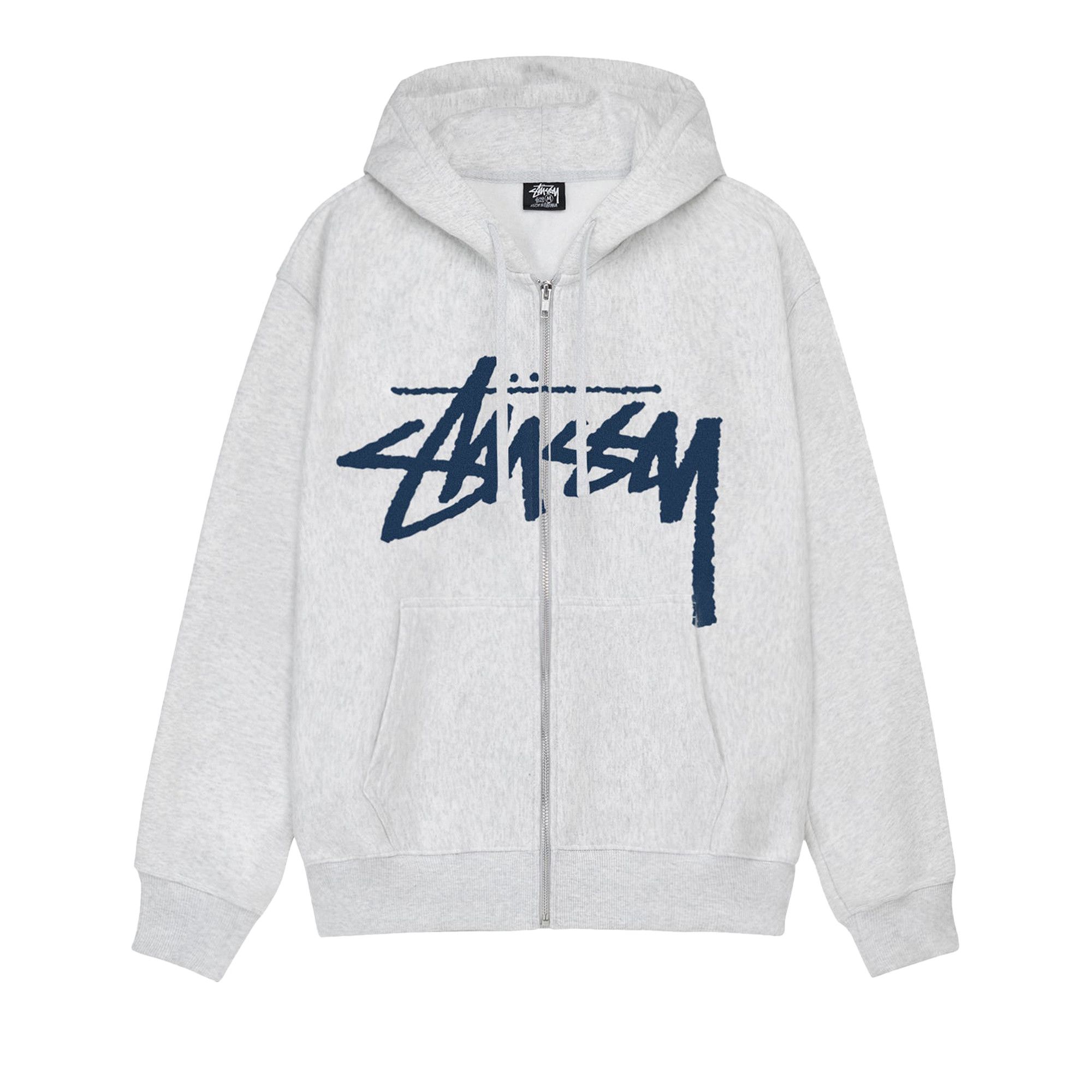 Buy Stussy Stock Zip Hoodie Ash Heather 1975033 ASH GOAT