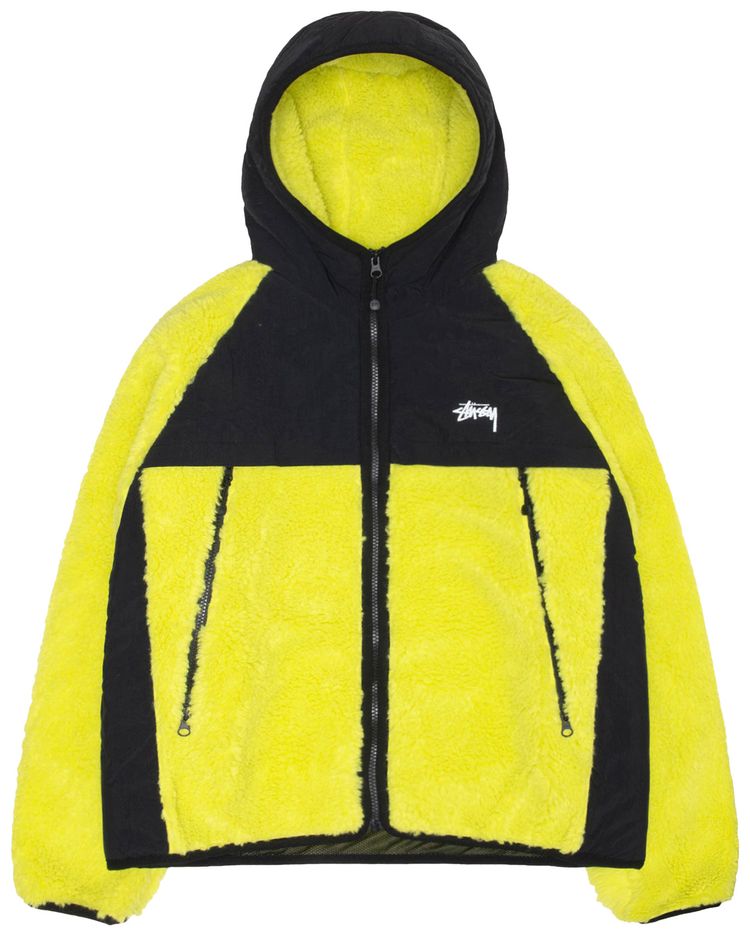 Stussy Sherpa Paneled Hooded Jacket 'Lime'