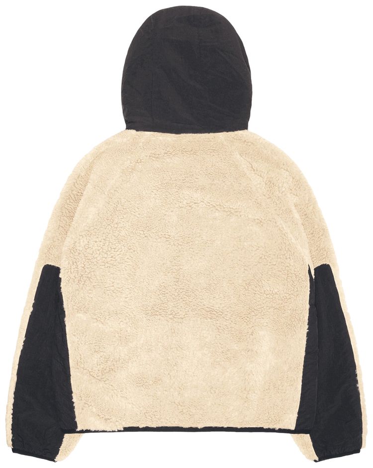Stussy Sherpa Paneled Hooded Jacket Beige