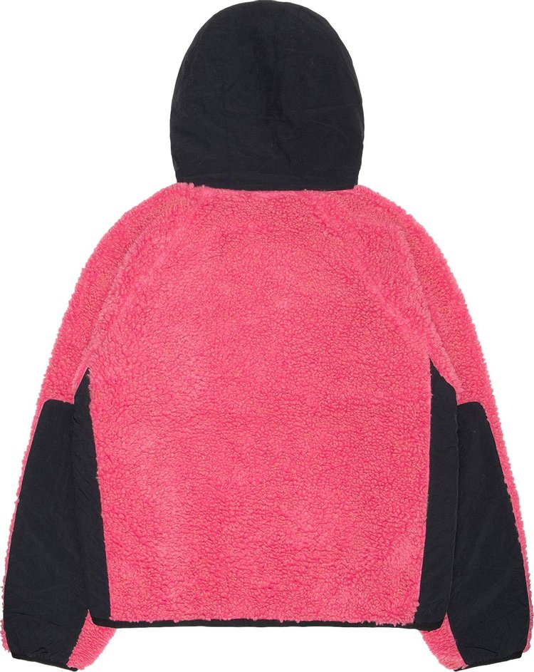 Stussy Sherpa Paneled Hooded Jacket Pink