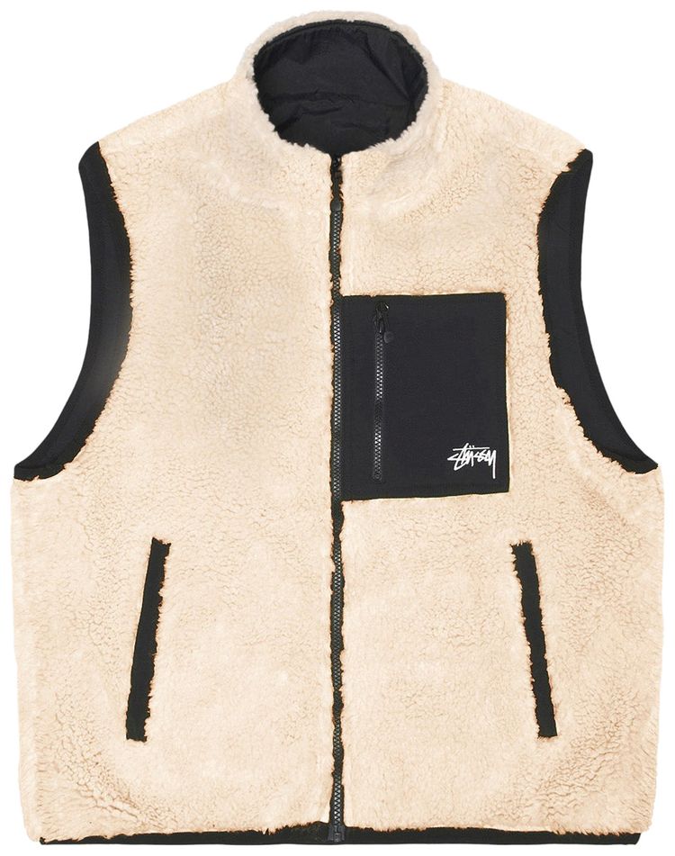 Stussy Sherpa Reversible Vest Beige