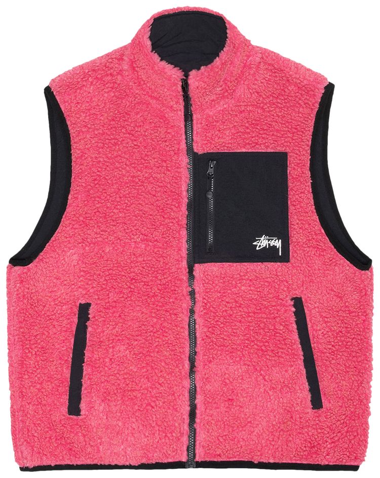 Stussy Sherpa Reversible Vest Pink