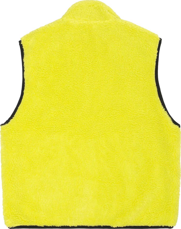 Stussy Sherpa Reversible Vest Lime