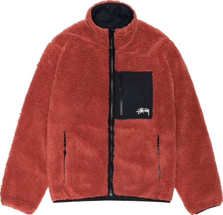 Stussy Sherpa Reversible Jacket 'Terracotta'
