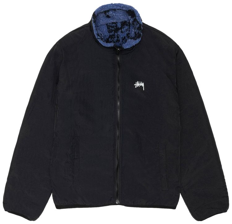 Stussy Sherpa Reversible Printed Jacket Blue