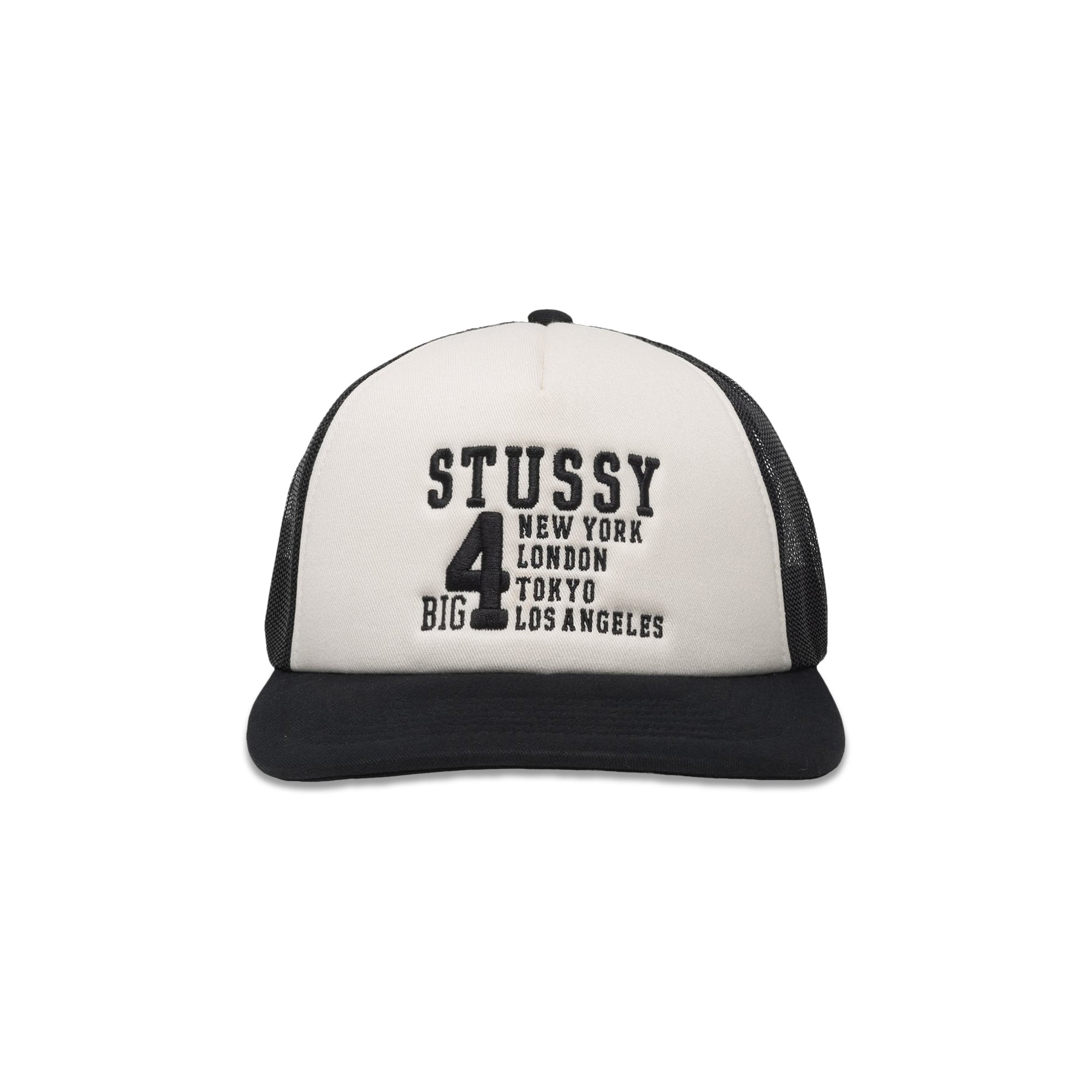 Buy Stussy Trucker Big 4 Snapback 'Black' - 1311147 BLAC | GOAT