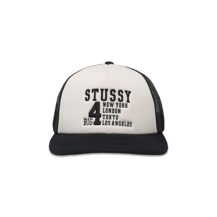 Stussy Trucker Big 4 Snapback Black