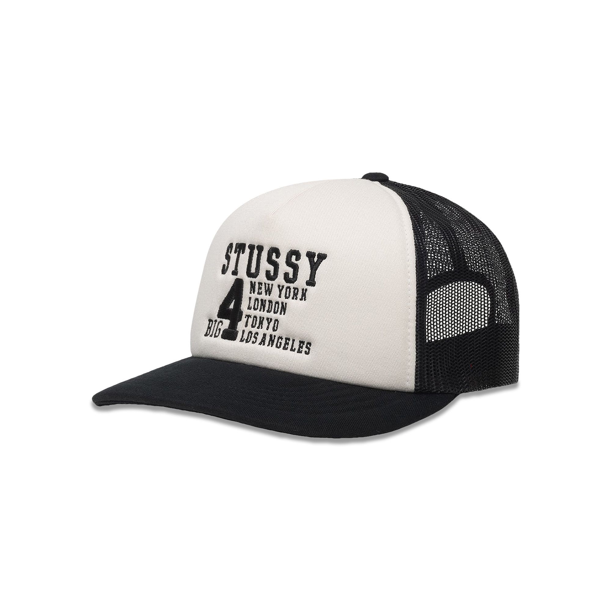 Buy Stussy Trucker Big 4 Snapback 'Black' - 1311147 BLAC | GOAT