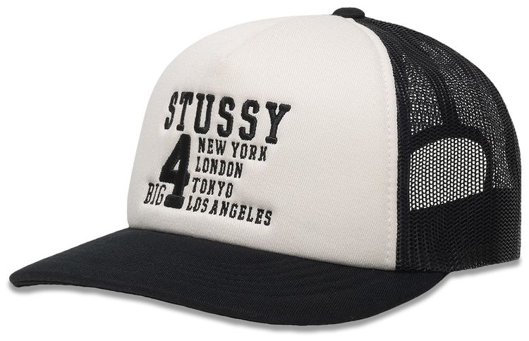 Stussy Trucker Big 4 Snapback Black