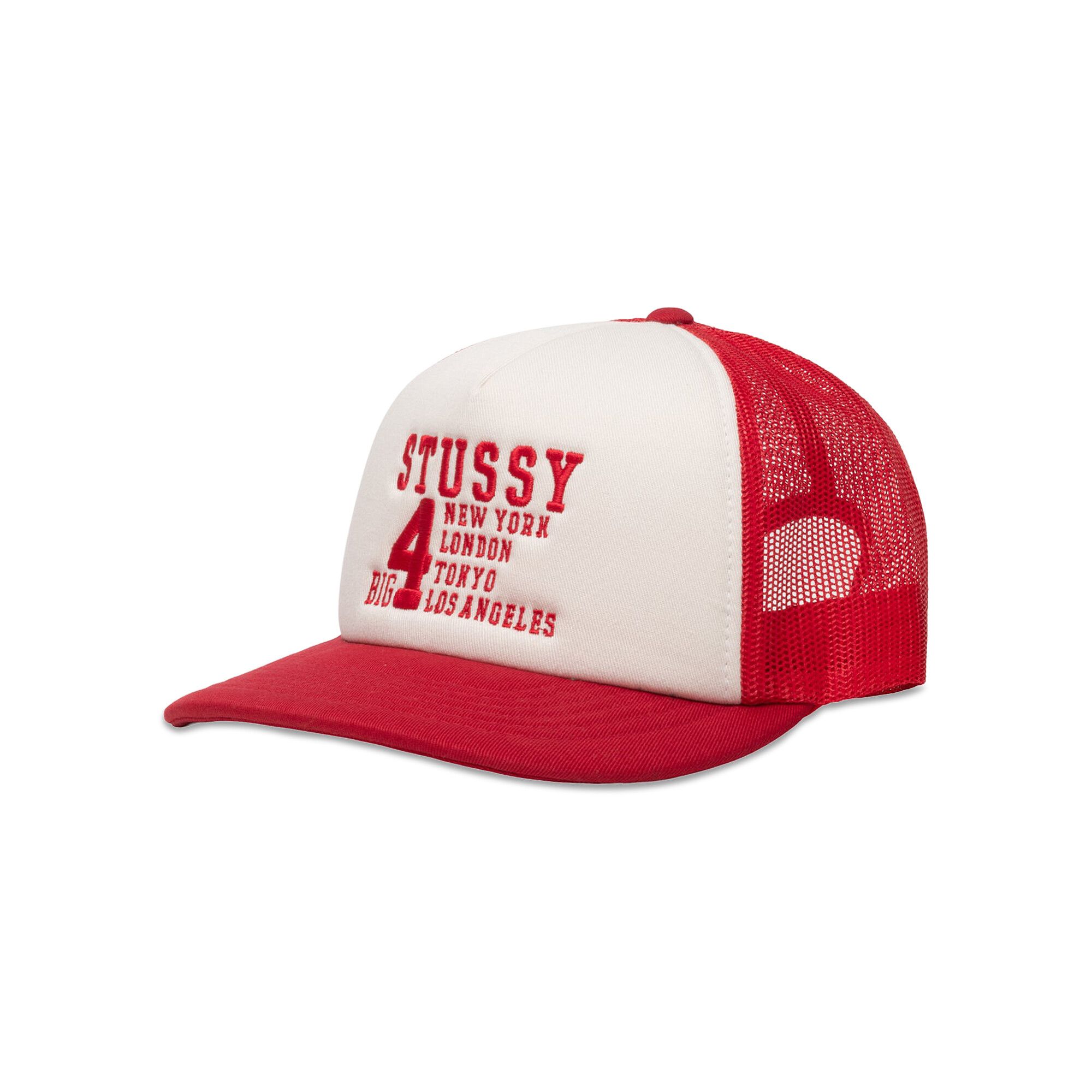 Buy Stussy Trucker Big 4 Snapback 'Red' - 1311147 RED | GOAT