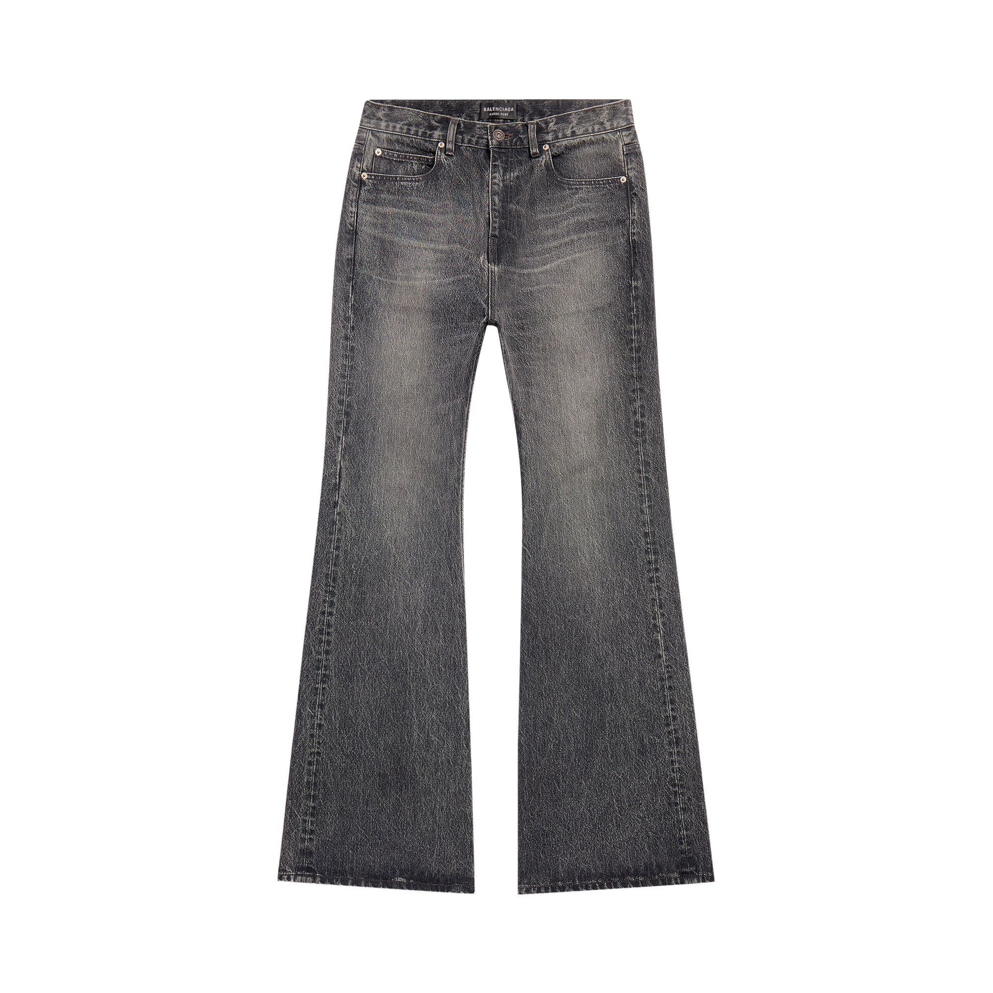 Buy Balenciaga Flared Pants 'Wash Black/Marigold' - 773760