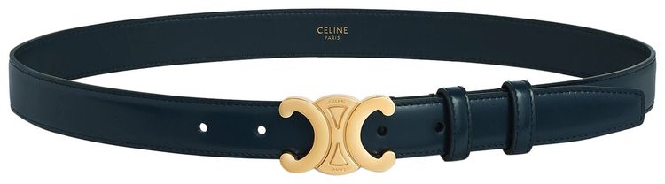 CELINE Medium Elegant Belt Navy Blue