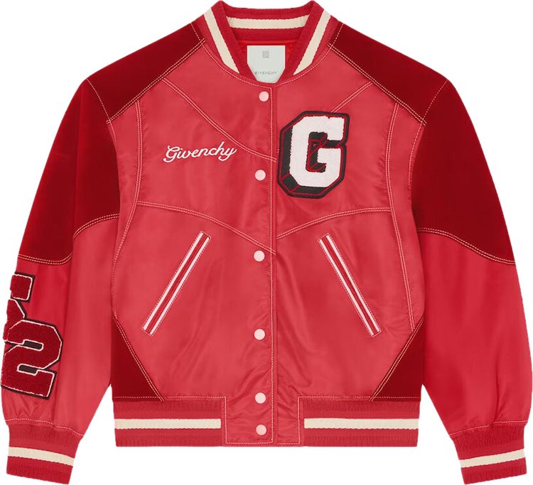Givenchy Bi-Material Oversized Varsity Jacket 'Red Cherry'
