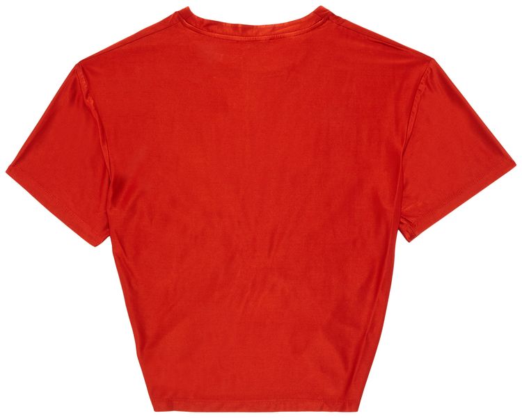 Paco Rabanne Ring Gathered Cropped Tee Paprika