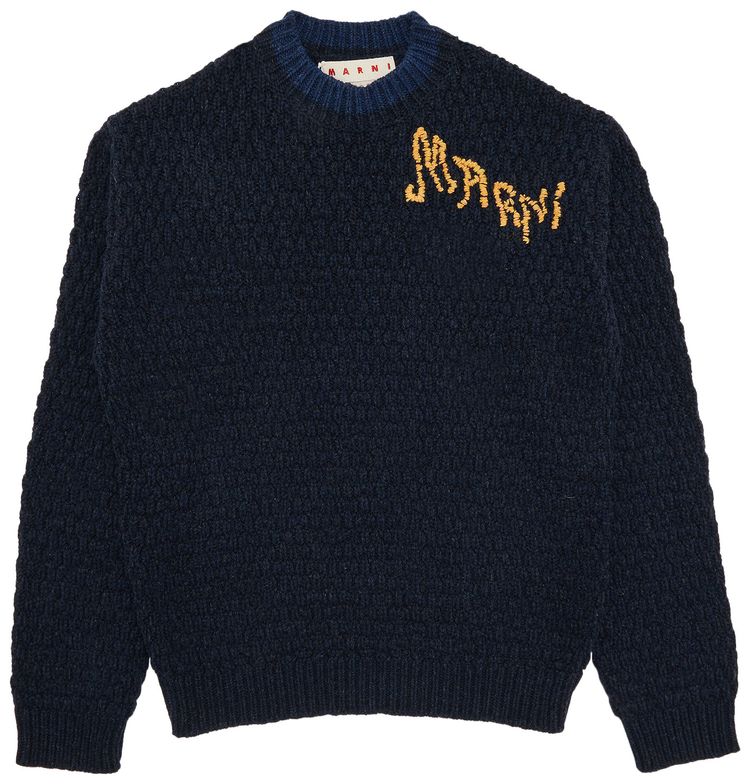 Marni Maxi Dot Mohair Jumper Roundneck Sweater Ink
