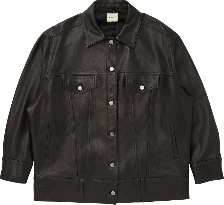 Khaite Grizzo Leather Jacket 'Black'