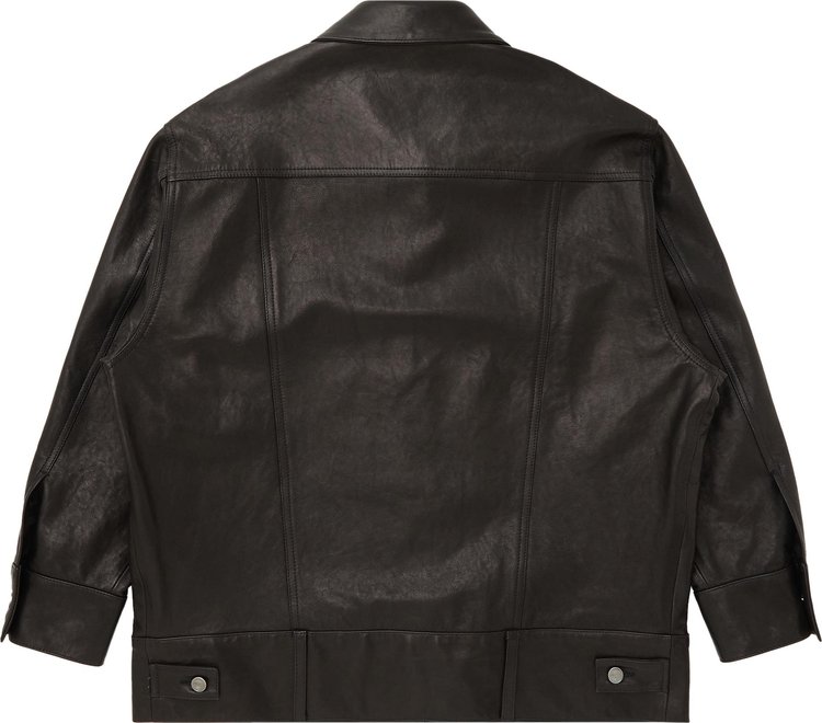 Khaite Grizzo Leather Jacket Black