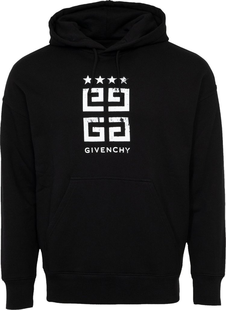 Givenchy Logo Printed Drawstring Hoodie 'Black'