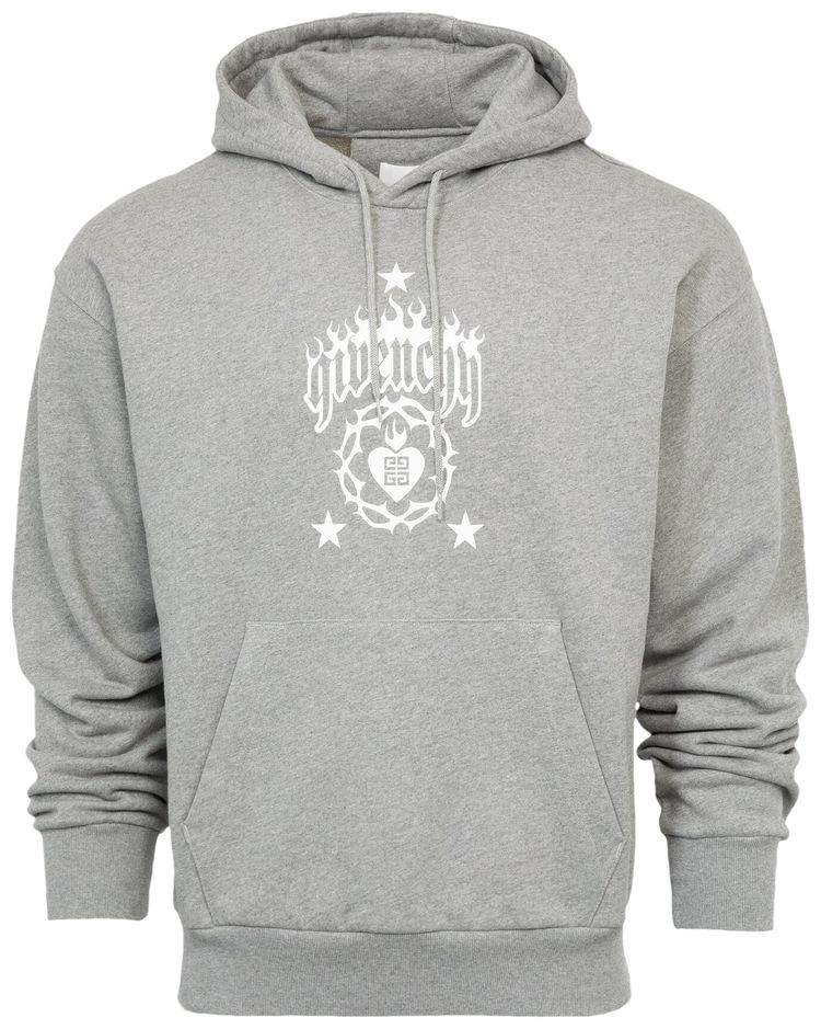 Givenchy Boxy Fit Hoodie Light Grey Melange