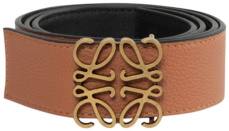 Loewe Reversible Anagram Belt TanBlackOld Gold